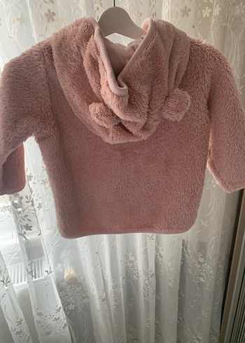 Kız Çocuk Pembe Kapüşonlu Kürklü Mont - Görsel 5