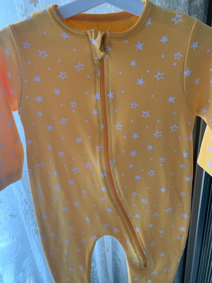 Sarı Uzun Kollu Bebek Tulum - Görsel 2