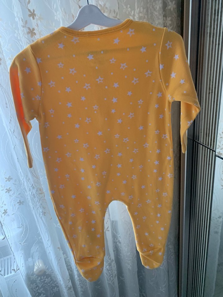 Sarı Uzun Kollu Bebek Tulum - Görsel 3