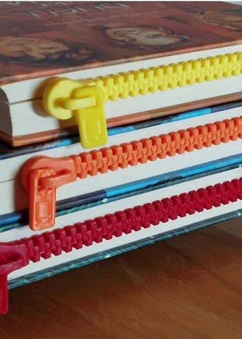 Pembe Pastel Fermuar Görünümlü Kitap Ayracı (15 renk seçeneği) - Görsel 3