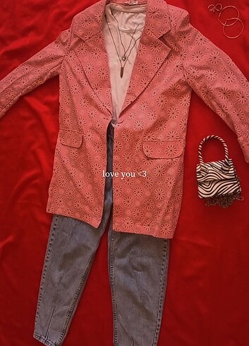 Zara blayzr ceket pembe çiçekli 