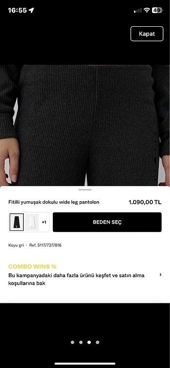 xs Beden Berskha etiketli triko alt