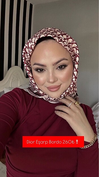 Dior Eşarp Bordo