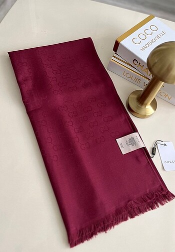 Gucci Yün Pamuk şal bordo