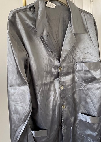 Gri Düğmeli Erkek Pijama takımı - Görsel 3