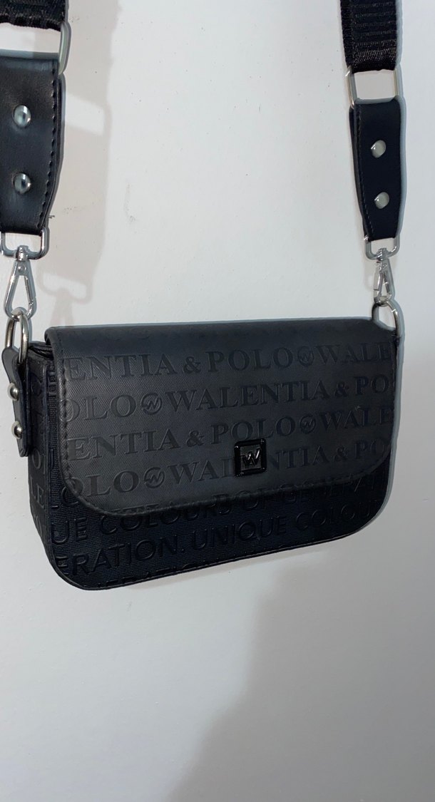 Deri Siyah Baskılı Kemerli Kadın Çanta - Görsel 2