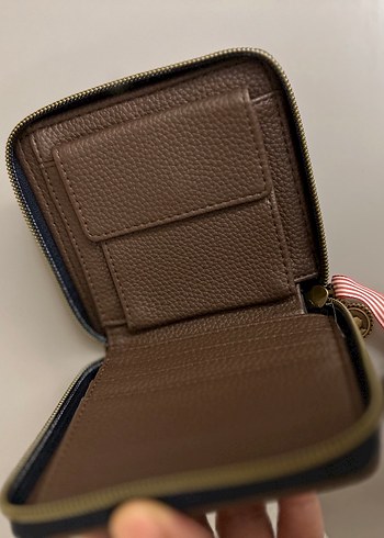 Kadın Mavi Nakışlı Deri Cüzdan - Görsel 2