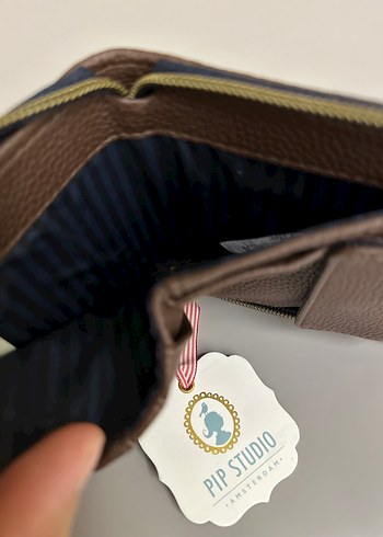 Kadın Mavi Nakışlı Deri Cüzdan - Görsel 3