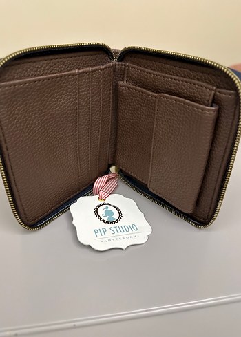 Kadın Mavi Nakışlı Deri Cüzdan - Görsel 4