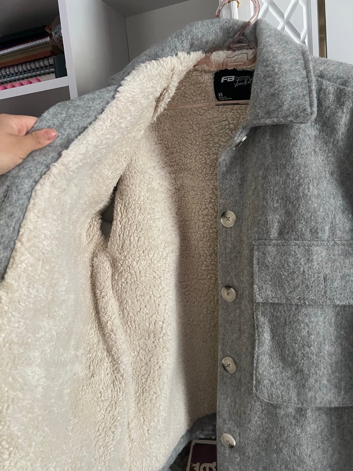 Gri Midi Düğmeli Oversize Kadın Kaban - Görsel 3