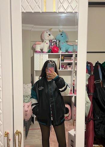 Siyah Deri Oversize Ceket - Görsel 6