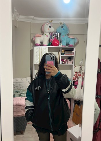 Siyah Deri Oversize Ceket - Görsel 7