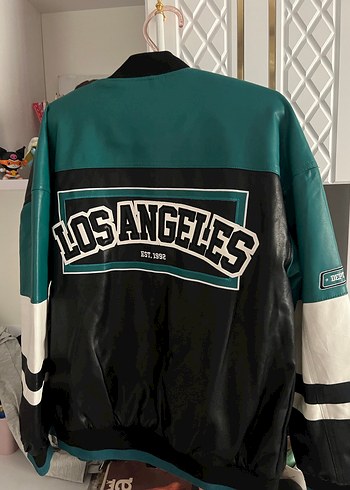 Siyah Deri Oversize Ceket - Görsel 2