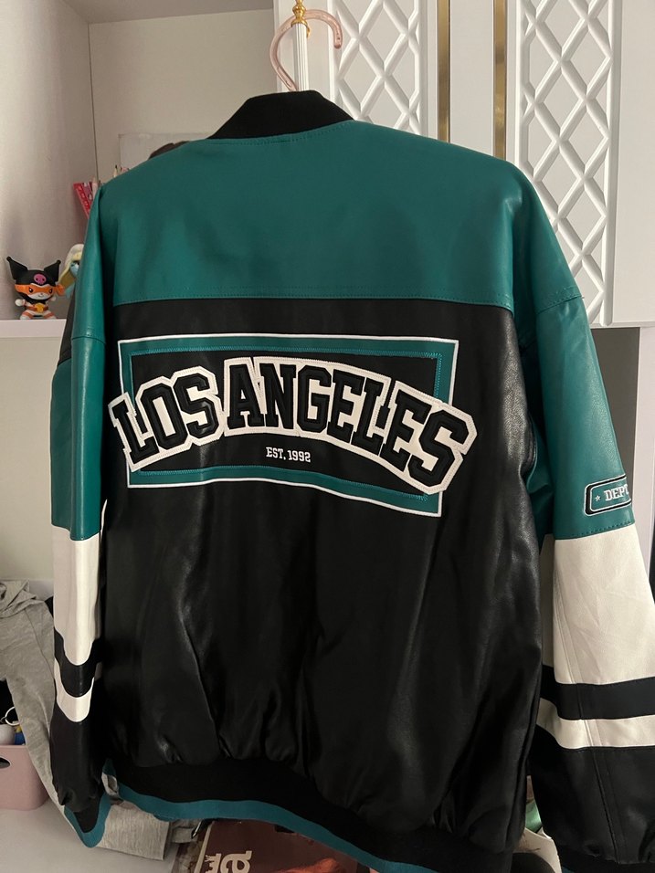 Siyah Deri Oversize Ceket - Görsel 2