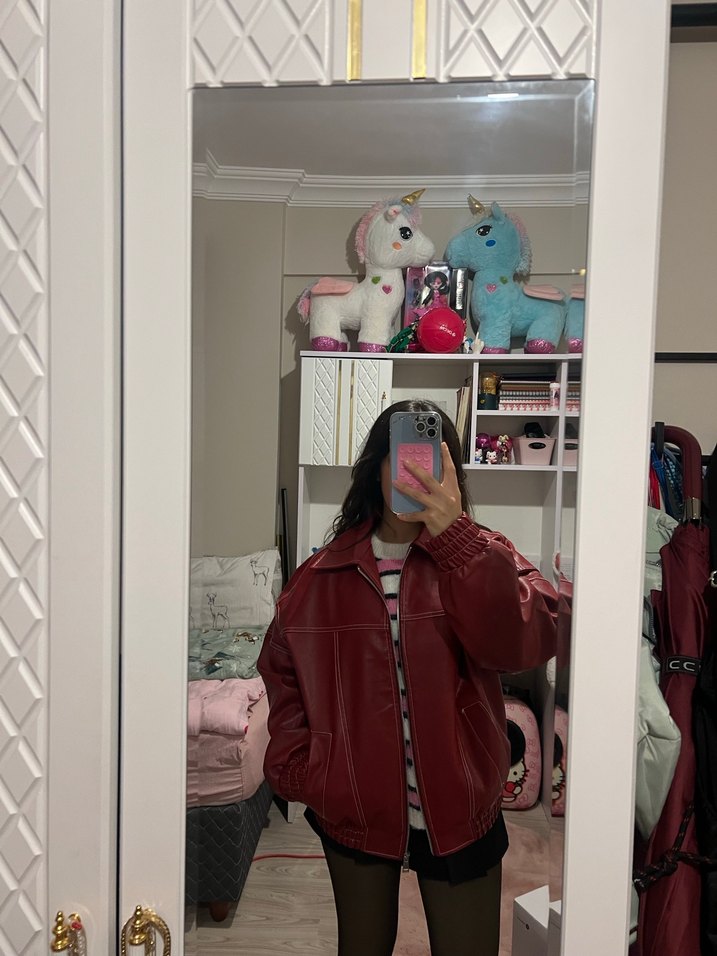 Bordo Deri Mont - Görsel 4