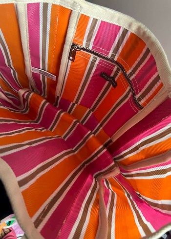 Çizgili Bohem Kadın Plaj Çantası - Görsel 2