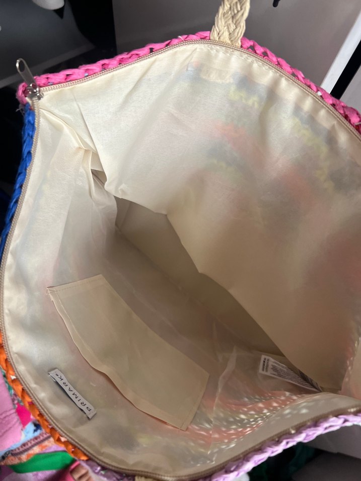 Renkli hasır plaj çantası - Görsel 3