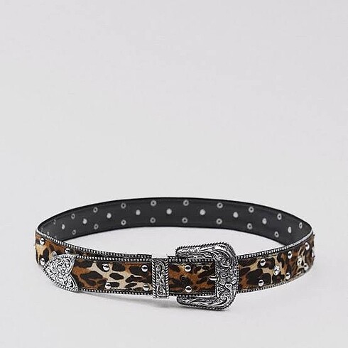 Zara limited deri leoparlı kemer