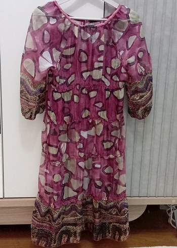 Pembe Bohem Uzun Hamile Tunik