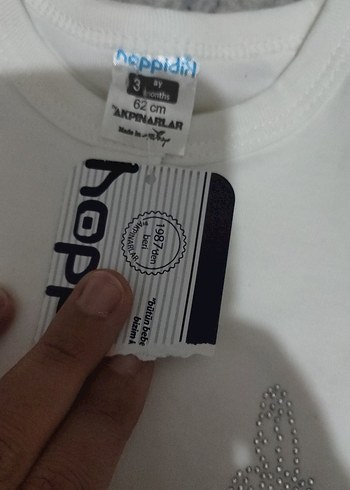 Gri Kelebek Desenli Beyaz Bebek Tulum - Görsel 6