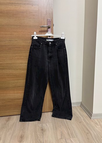 Koton Yuksek Bel Siyah Koton Denim Pantolon
