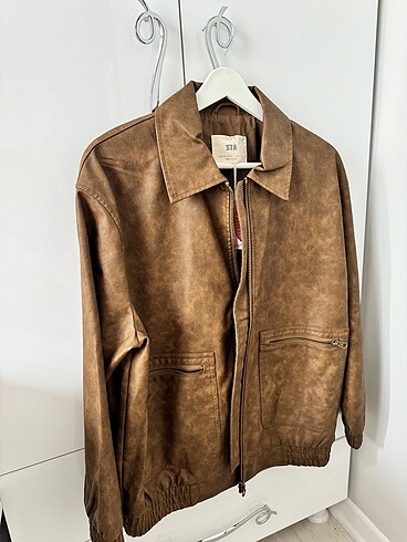 Stradivarius vintage deri ceket