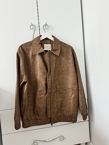 s Beden Stradivarius vintage deri ceket