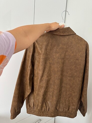s Beden kahverengi Renk Stradivarius vintage deri ceket