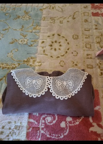 Dantel Yakalı Uzun Kollu Bebek Kız Takımı - Görsel 3