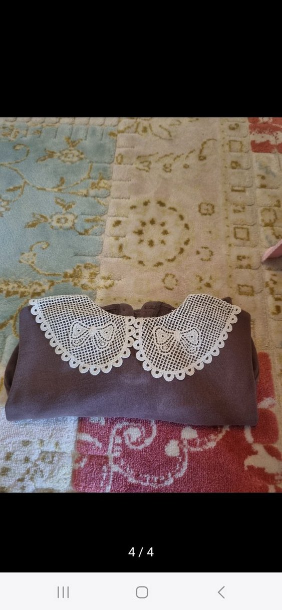 Dantel Yakalı Uzun Kollu Bebek Kız Takımı - Görsel 3