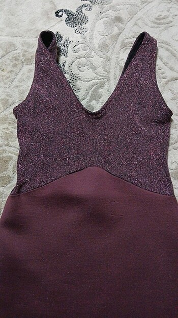 Diğer Bordo rengi mini elbise