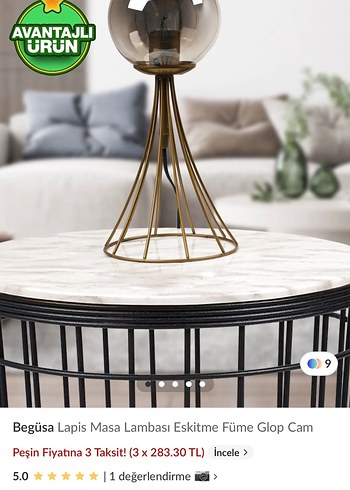 Altın Renk Tel Detaylı Masa Lambası begüsa - Görsel 3