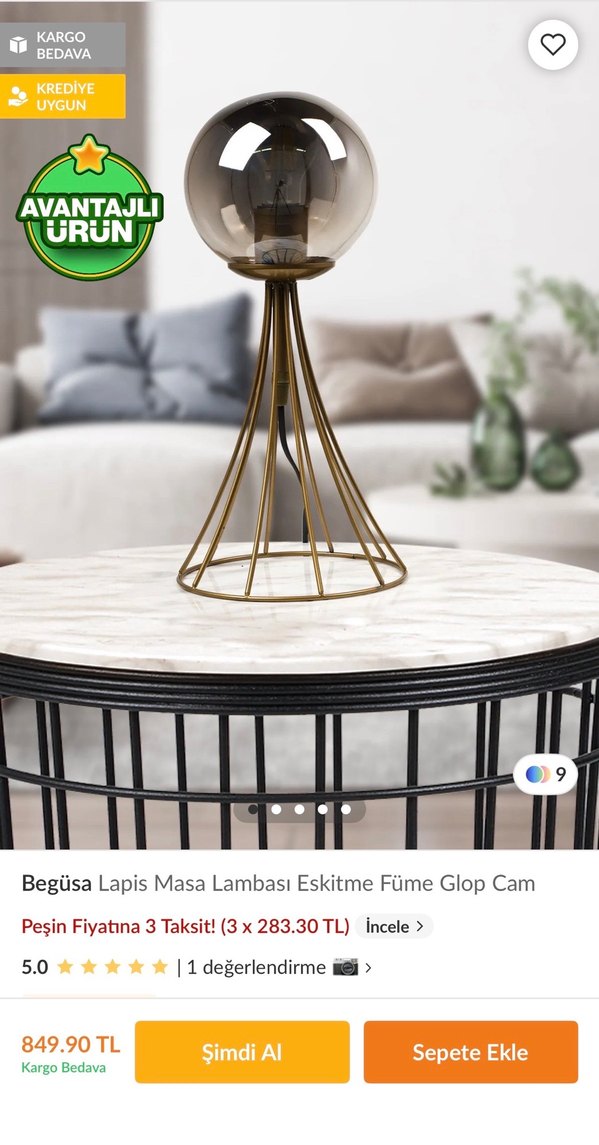 Altın Renk Tel Detaylı Masa Lambası begüsa - Görsel 3