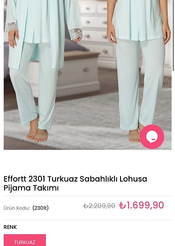 Turkuaz Kadın Midi lohusa Takımı - Görsel 2