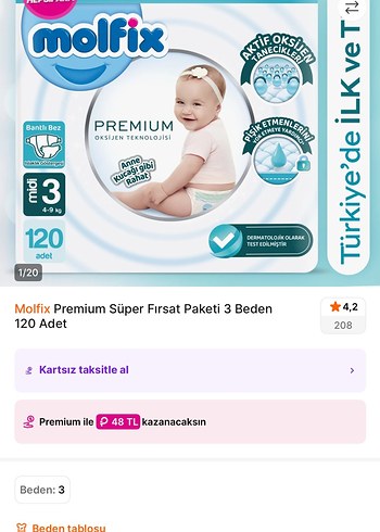 Molfix 3 Beden: 4-9 kg