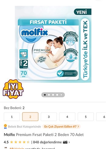 Molfix 2 Beden: 3-6 kg