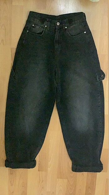 BERSHKA siyah baggy pantolon