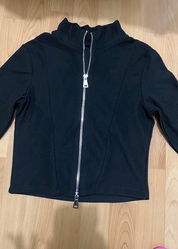 xs Beden siyah Renk BERSHKA Siyah Fermuarlı Hırka