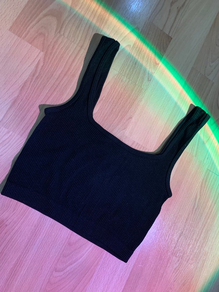 BERSHKA Siyah Mini Crop Top - Görsel 3