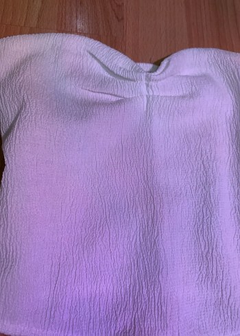 BERSHKA Beyaz Straplez Midi Büstiyer - Görsel 3