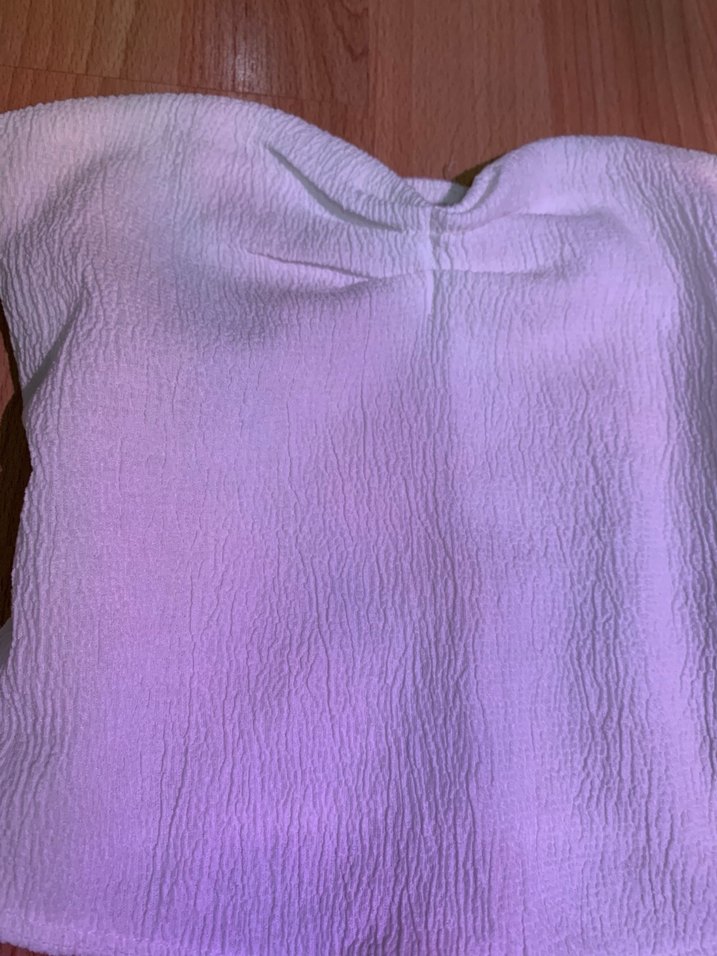 BERSHKA Beyaz Straplez Midi Büstiyer - Görsel 3