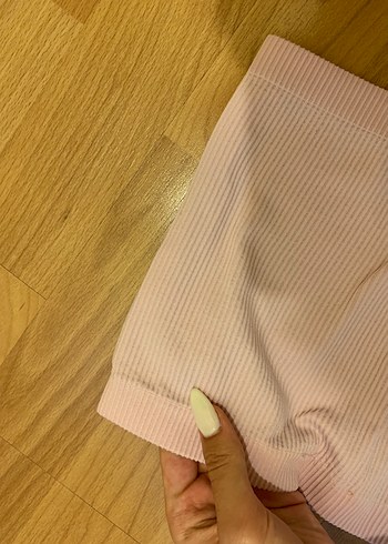 Diğer Pembe Pilili Straplez Crop