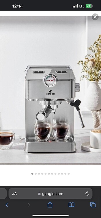 Karaca art 1101 espresso makinesi çok az kullanıldı