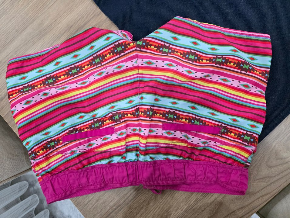 Renkli Bohem Kız Şortu Fermuarlı Cepli - Görsel 2