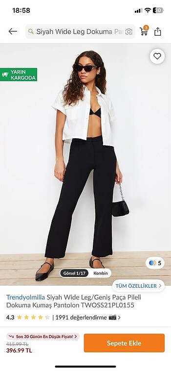 Siyah kumaş pantolon - Görsel 2