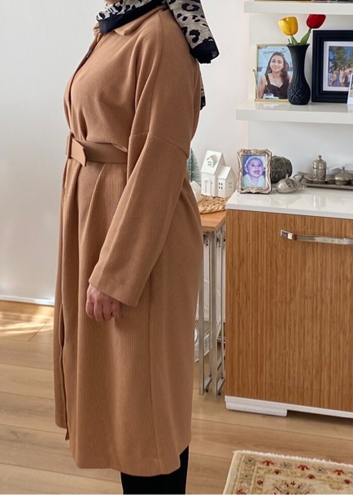 Tesettür koyu kahve rengi tunik - Görsel 2