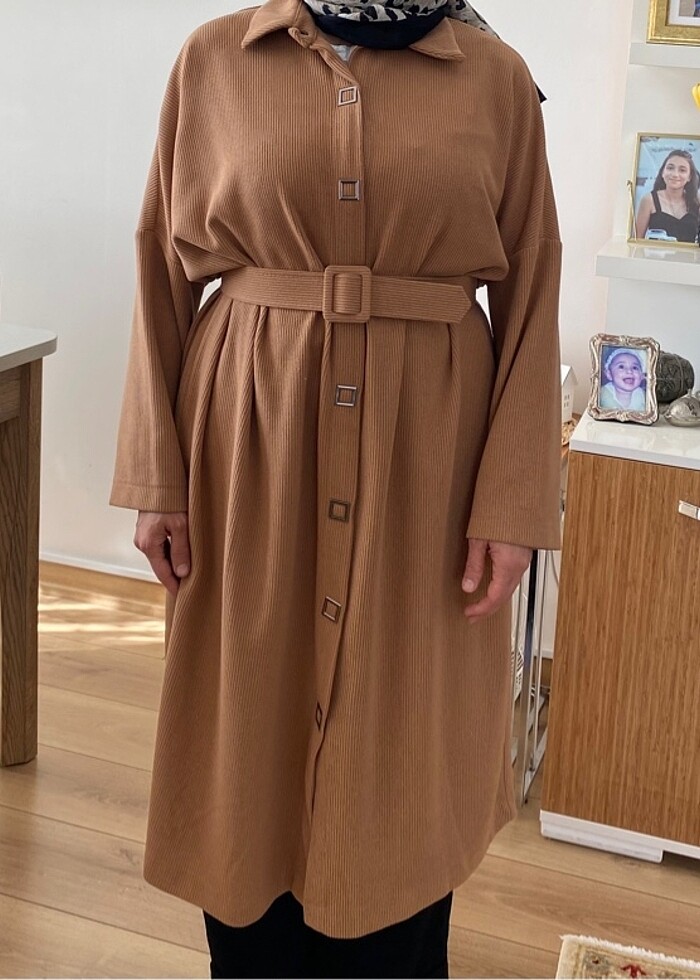 Tesettür koyu kahve rengi tunik - Görsel 4
