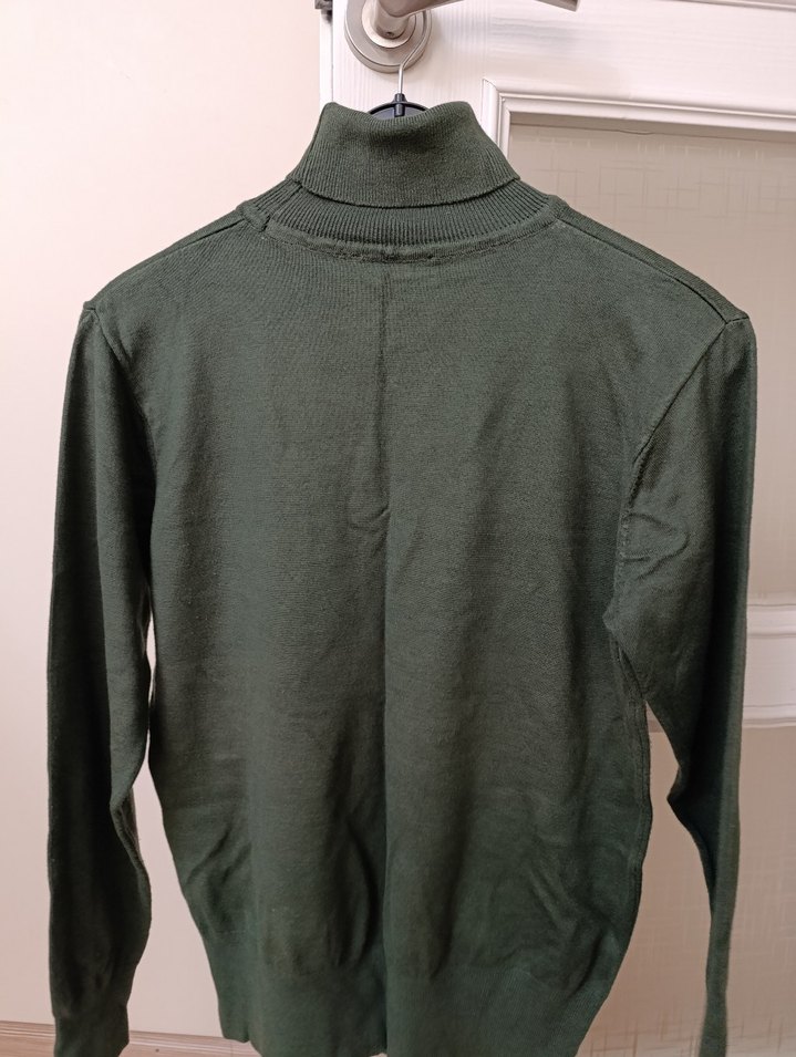 Yeşil Kadın Balıkçı Yaka Triko Kazak - Görsel 2