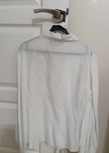 Beyaz Keten Uzun Kollu Gömlek - Görsel 3