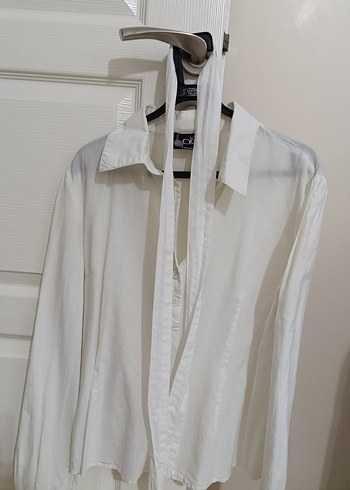 Beyaz Keten Uzun Kollu Gömlek - Görsel 2